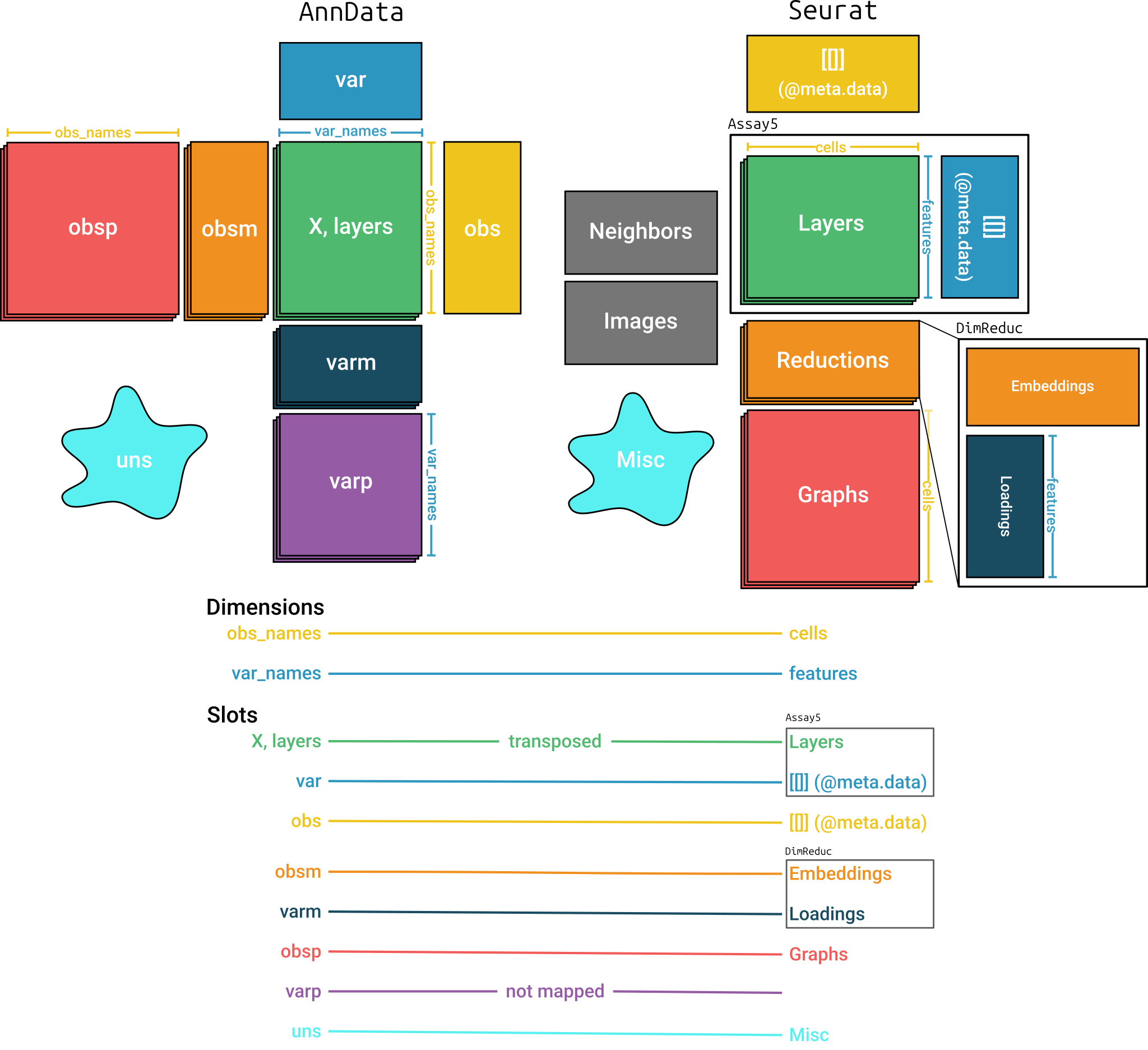 Mapping between `AnnData` and `SingleCellExperiment` objects